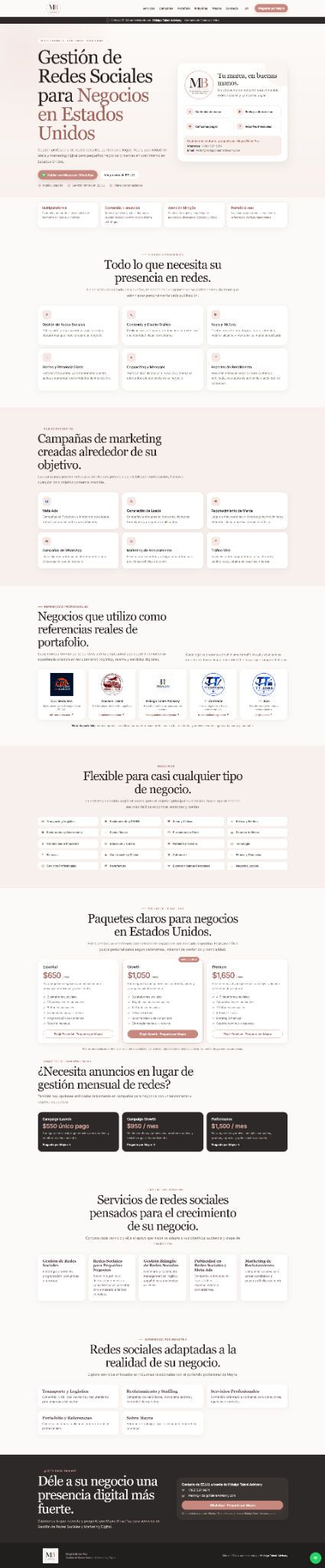 MB Social Media Manager Spanish website